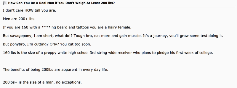 Do you have to weigh 200 pounds to be considered a man